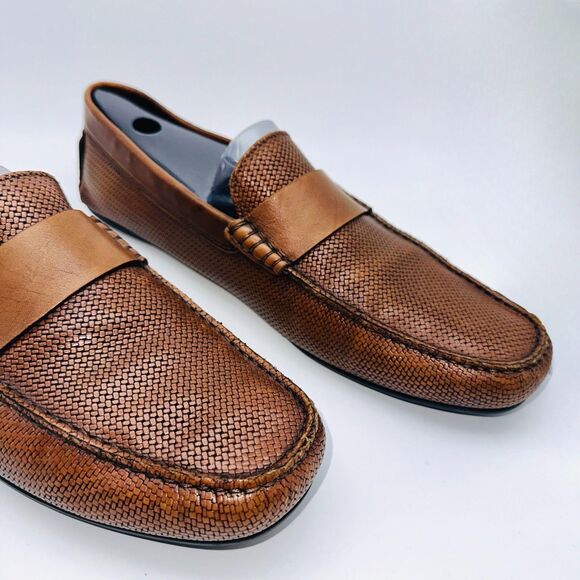 To Boot New York Magnus Driver US 11 Burnished Tan Embossed Leather EUC - Picture 3 of 13